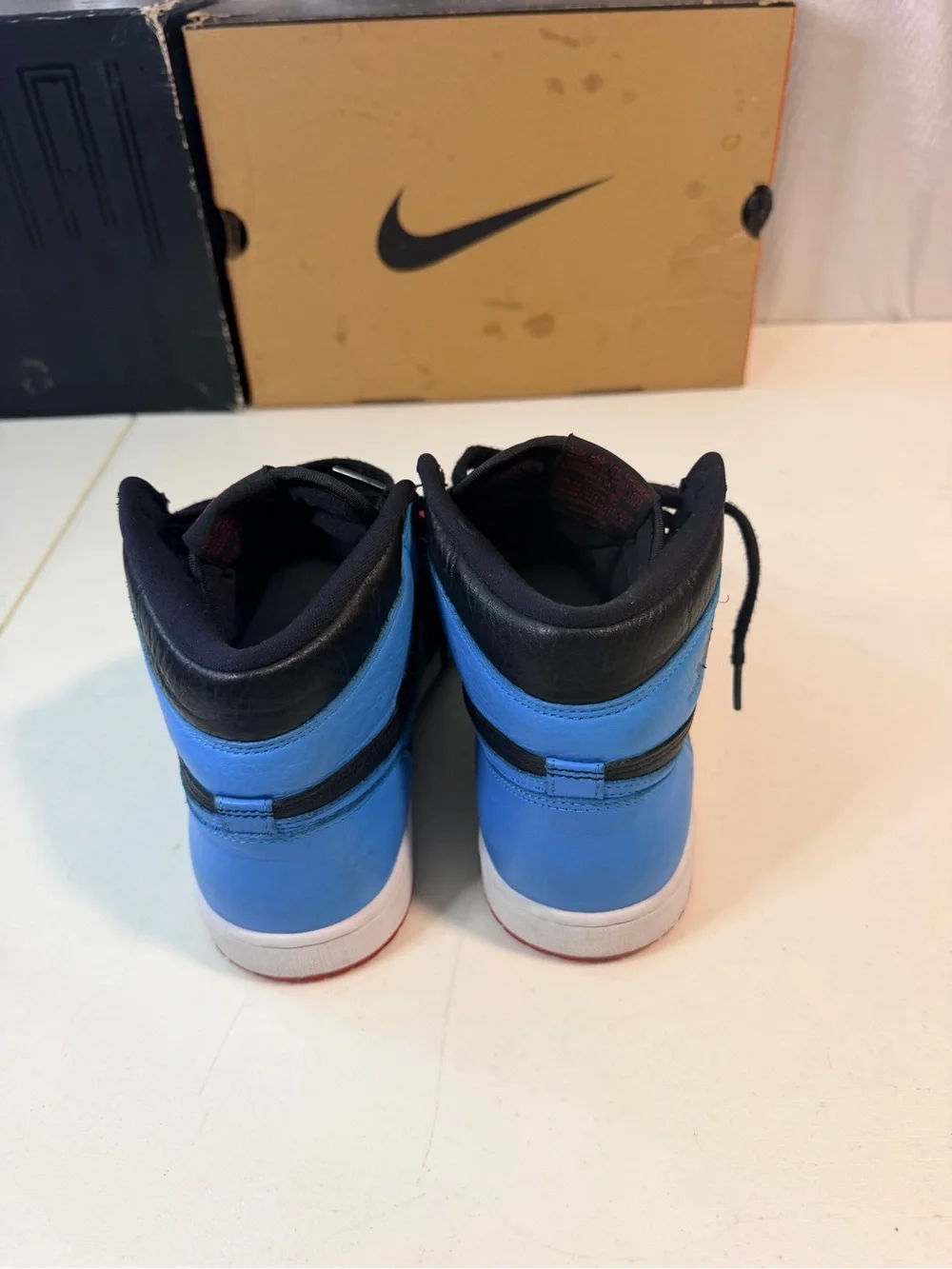 Jordan Kids High-Top Sneakers in Red, Black & Blue